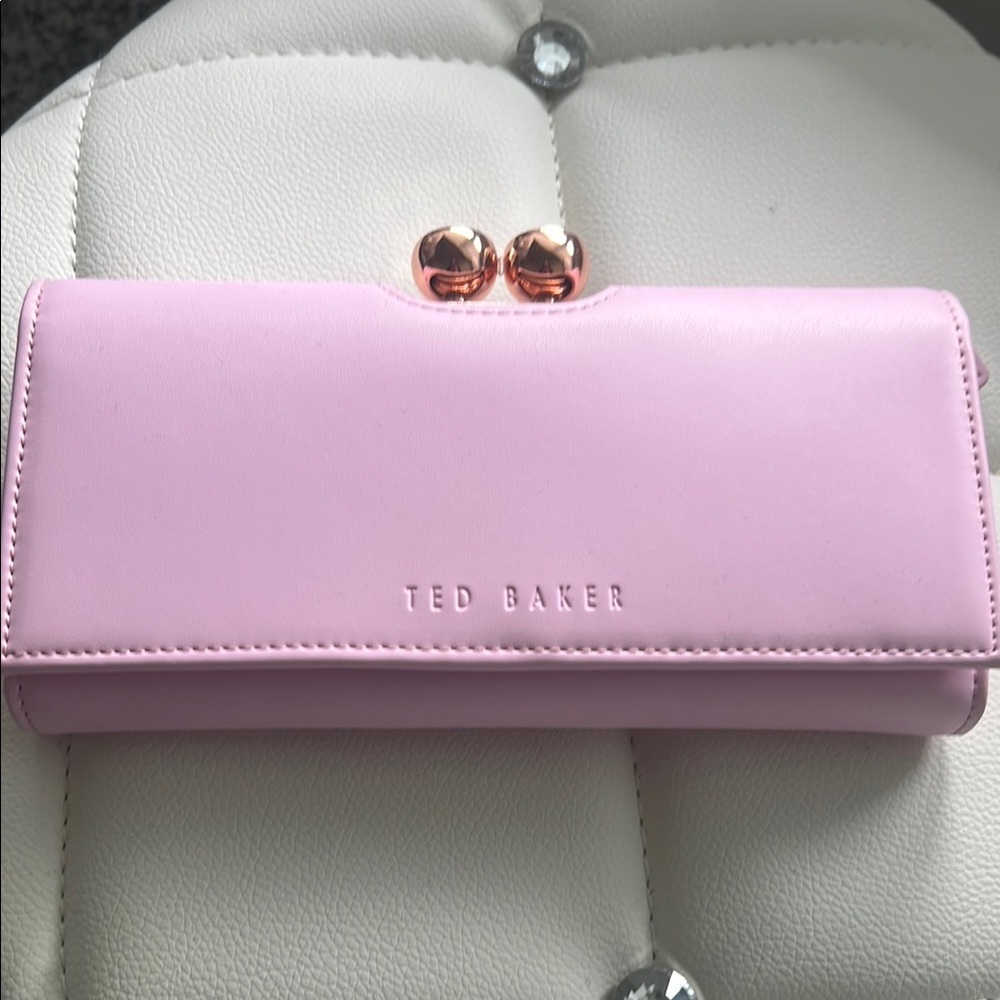 Ted Baker Pink Wallet with Kiss-Lock Closure